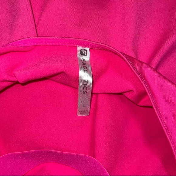 Fabletics Mini Dress Women's Size Large Magenta Pink Stretch Built-in Bra Tropez - Picture 9 of 11